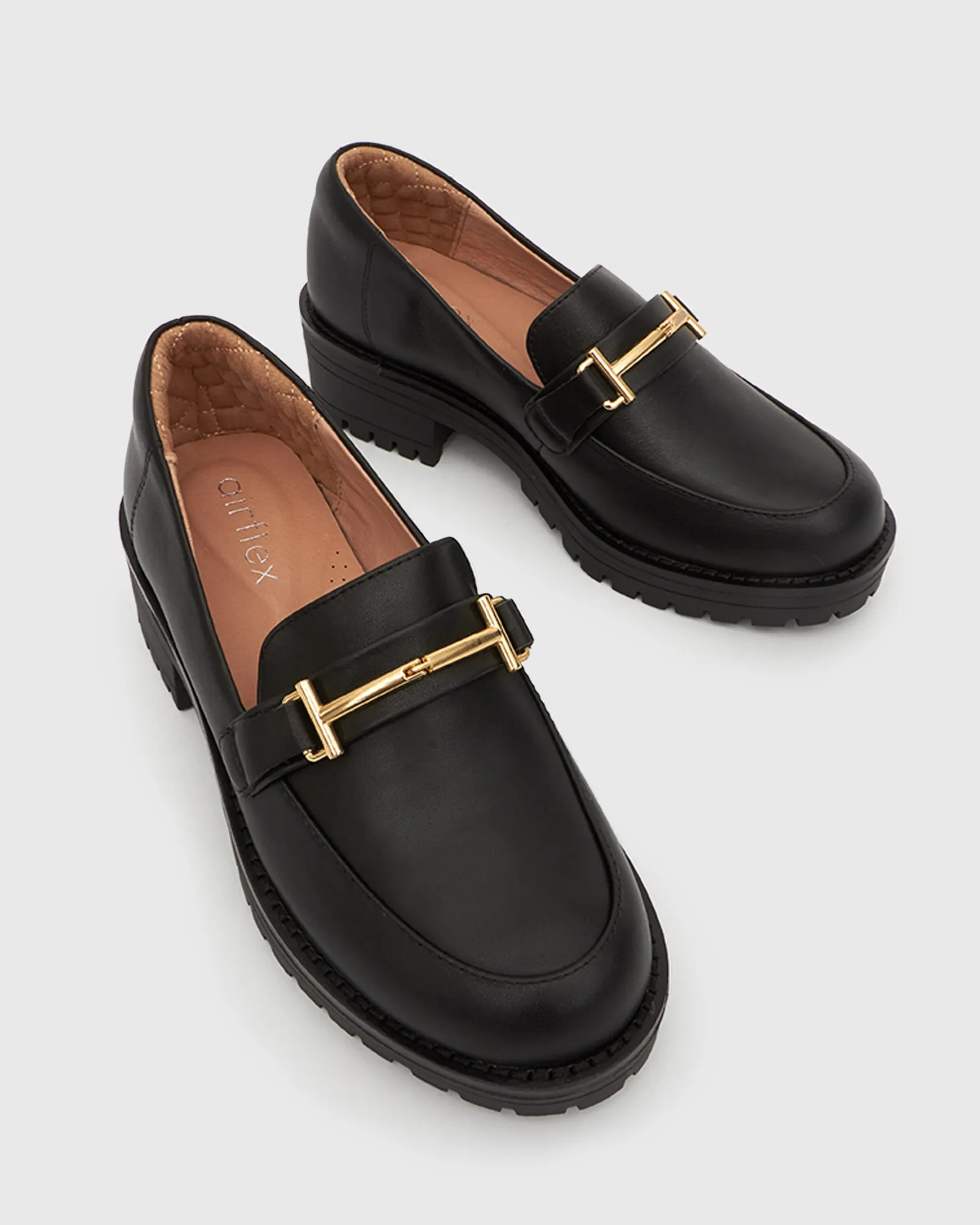 AGATHA Leather Heeled Loafers