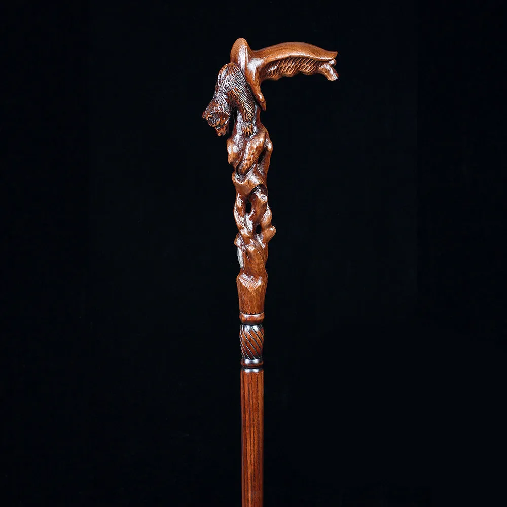 Awakening Bear (dark) Artisan Intricate Handcarved Cane