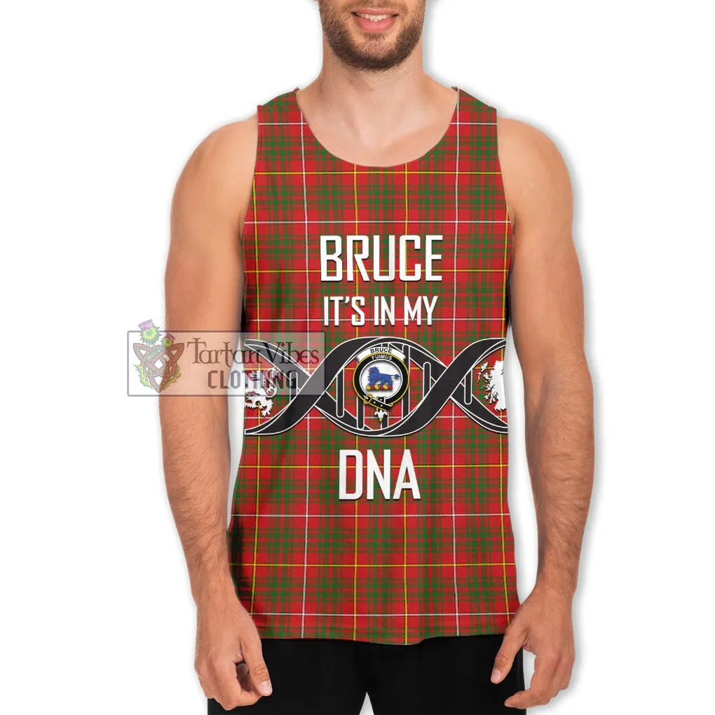 Bruce Modern Tartan Men's Tank Top with Family Crest DNA In Me Style