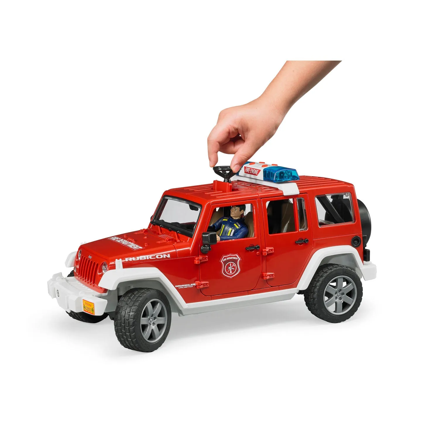 Bruder Jeep Rubicon fire vehicle w fireman