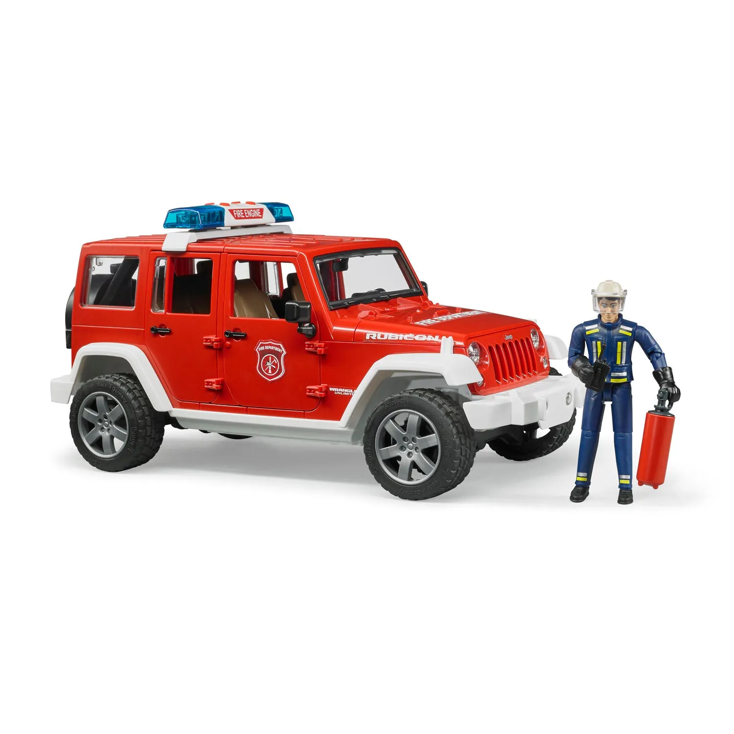 Bruder Jeep Rubicon fire vehicle w fireman