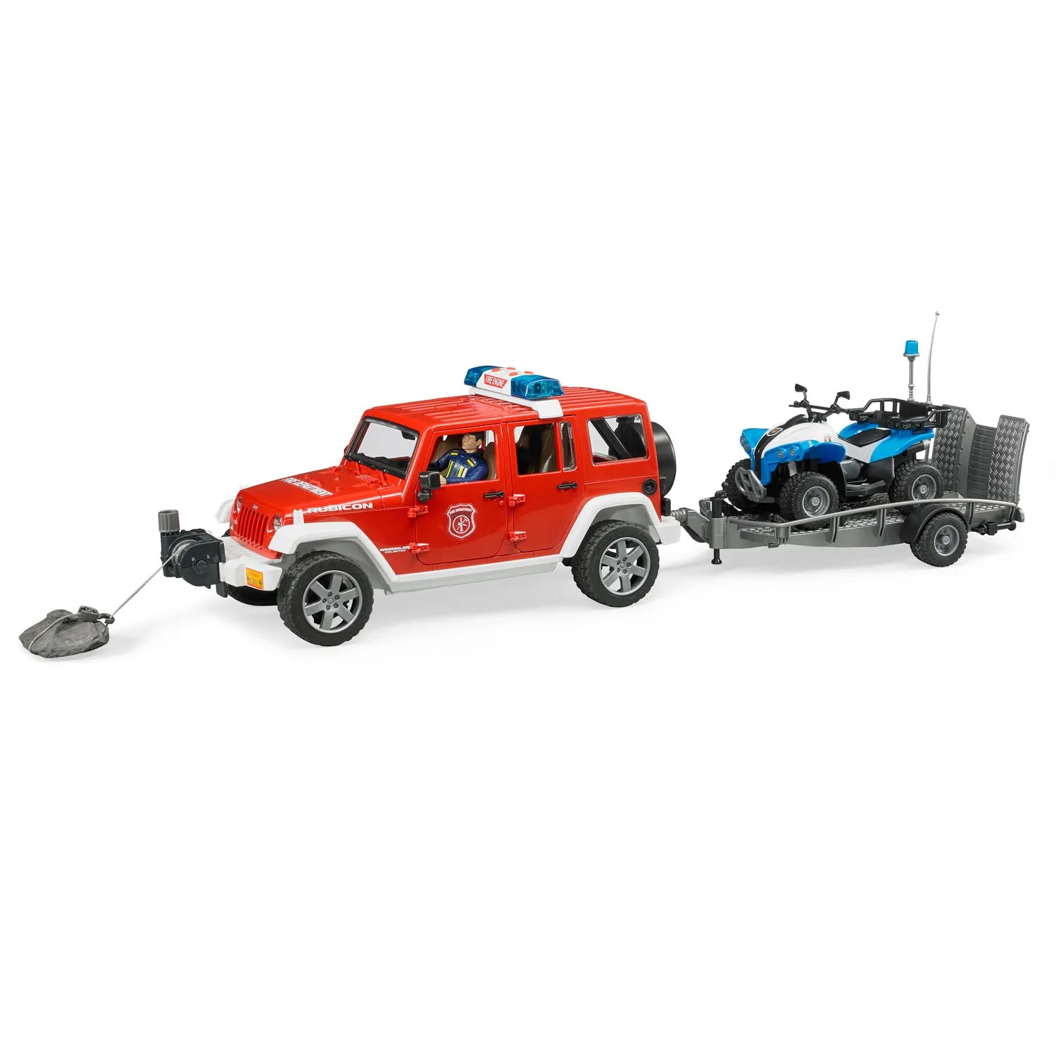 Bruder Jeep Rubicon fire vehicle w fireman