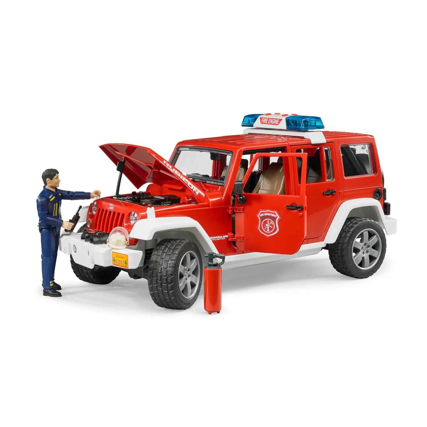 Bruder Jeep Rubicon fire vehicle w fireman