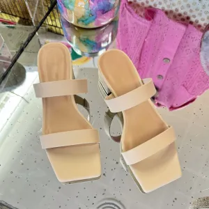 Capri Slide Sandal in Nude