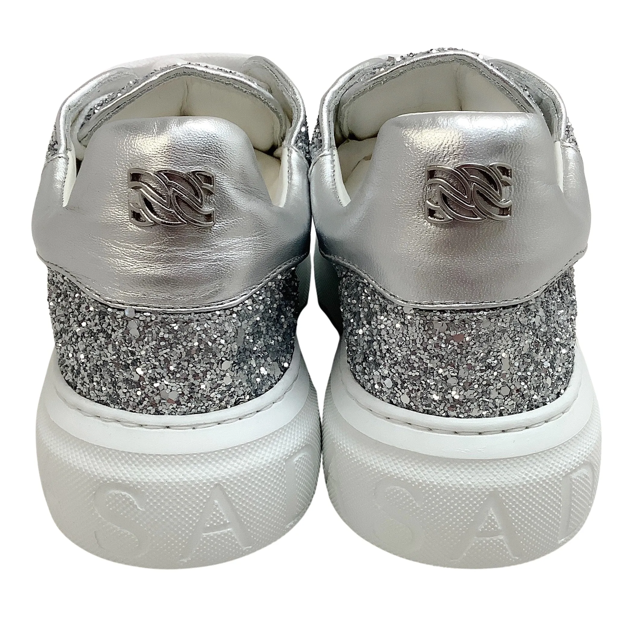 Casadei Silver Glitter Off Road Stargate Sneakers