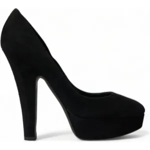 Dolce & Gabbana Black Suede Heeled Pumps Sophistication