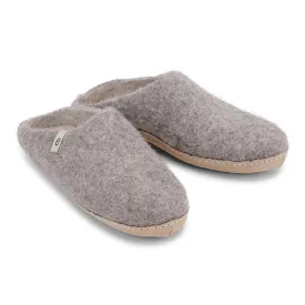 Egos Felted Wool Mule Slippers, Natural Grey