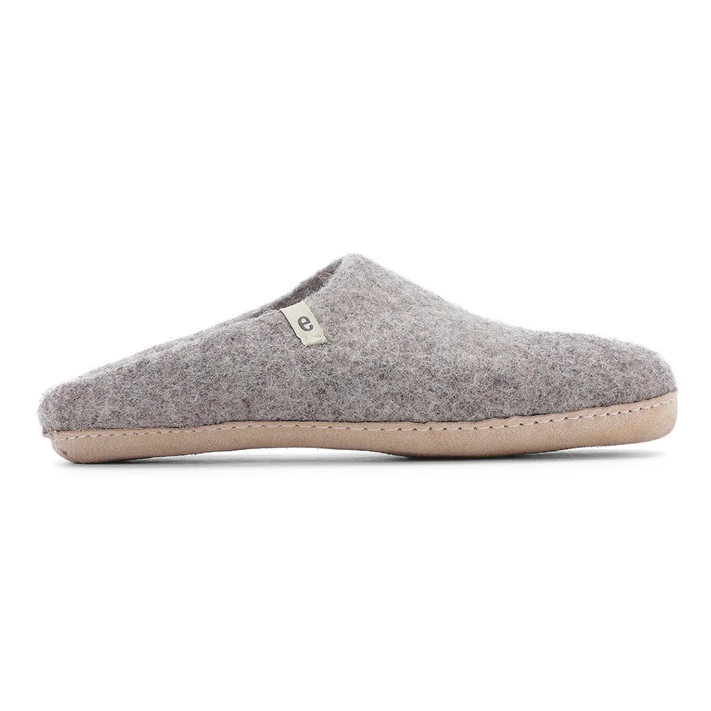 Egos Felted Wool Mule Slippers, Natural Grey