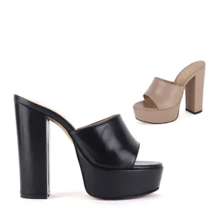 ERIN - platform mules (Custom order in Black or Beige patent leather)