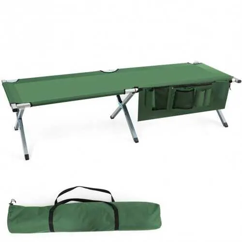 Folding Camping Cot Heavy-duty Camp Bed with Carry Bag