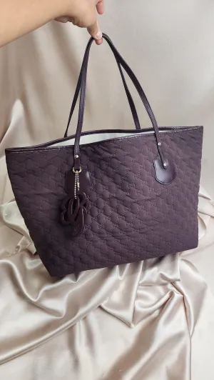 Gucci GG Purple Canvas Tote Bag - 1230