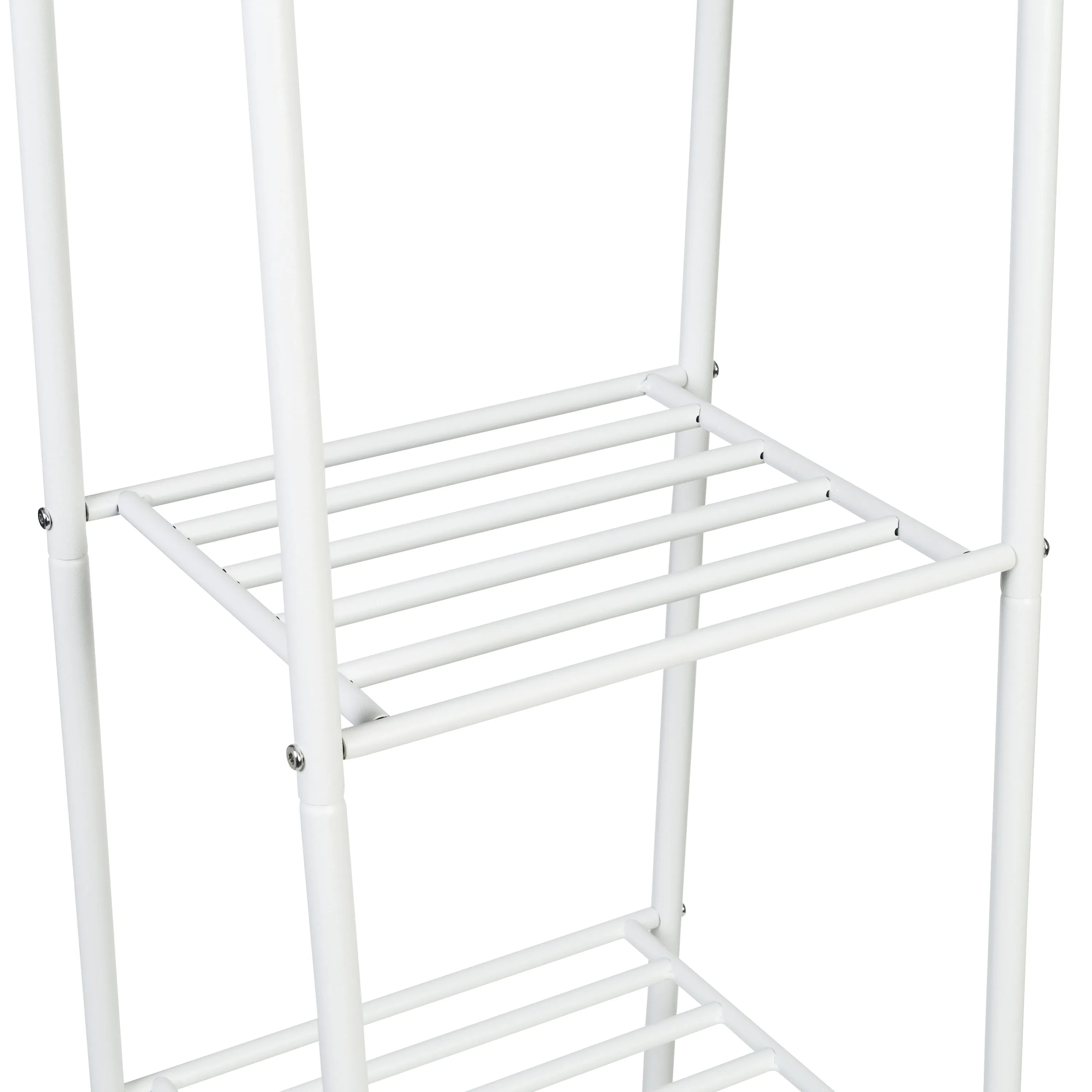 Matte White Metal Freestanding Open Closet