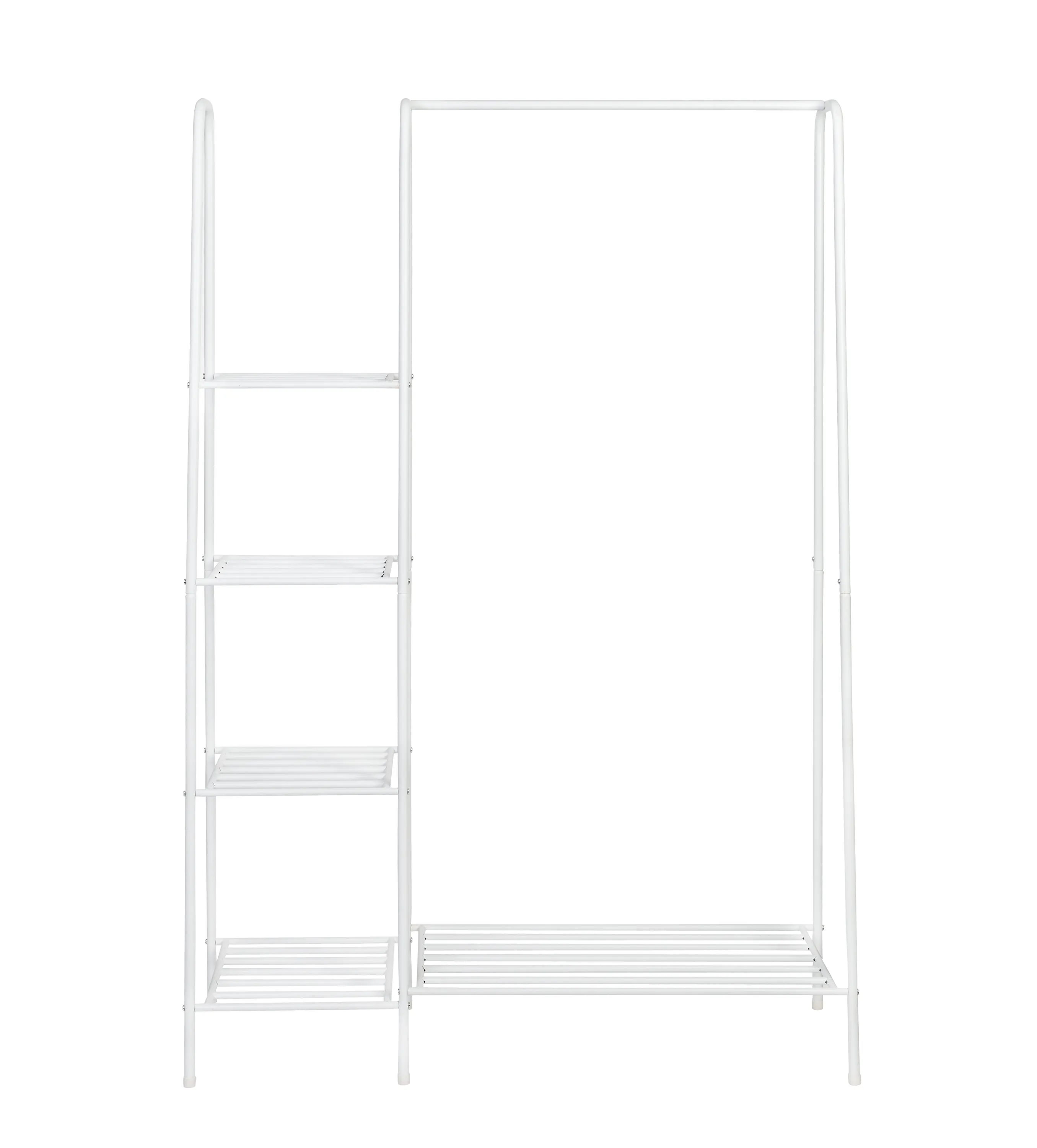 Matte White Metal Freestanding Open Closet