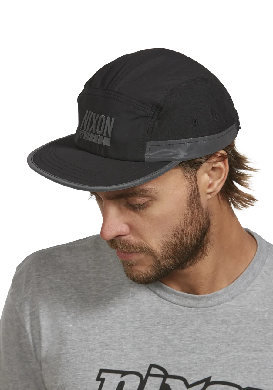 Night Runner Strapback Hat - Black