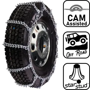 pewag 7mm, Star Stud, Ladder Pattern Tire Chains with Cams - for Heavy Truck - Pair - USA2247SC 7ST