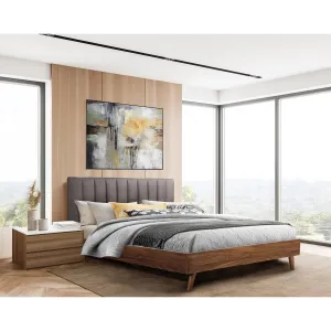 Sasha King Platform Bed with Upholstered Headboard