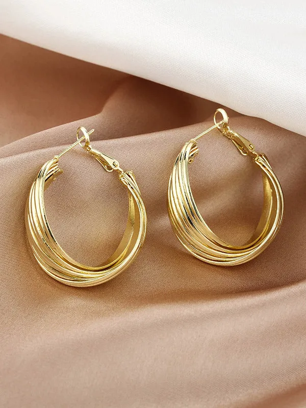 Simple Stylish Gold Hip-Hop Original Ear-Ring